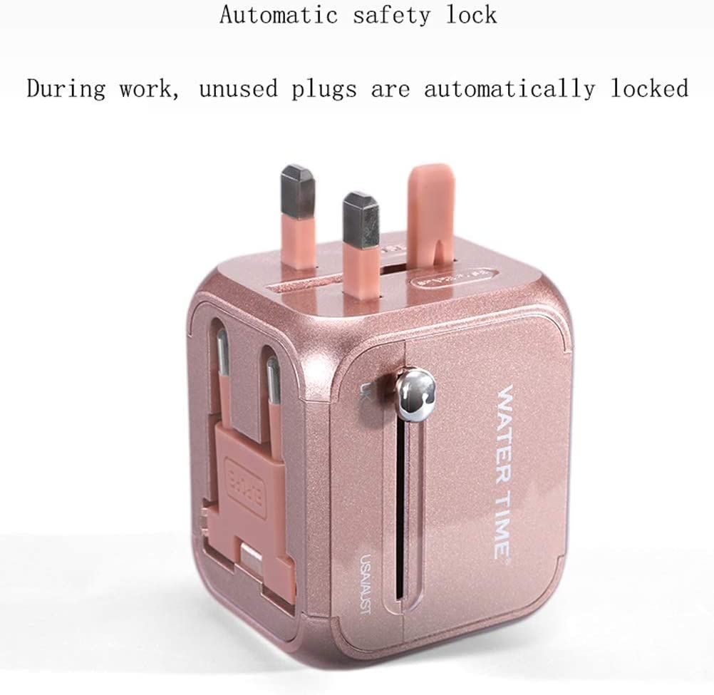 Adaptador de Viaje Internacional Adaptador de alimentación Universal en Todo el Mundo Todo en uno 2 USB Europa EE. UU., UE, Reino Unido, AU 150 países