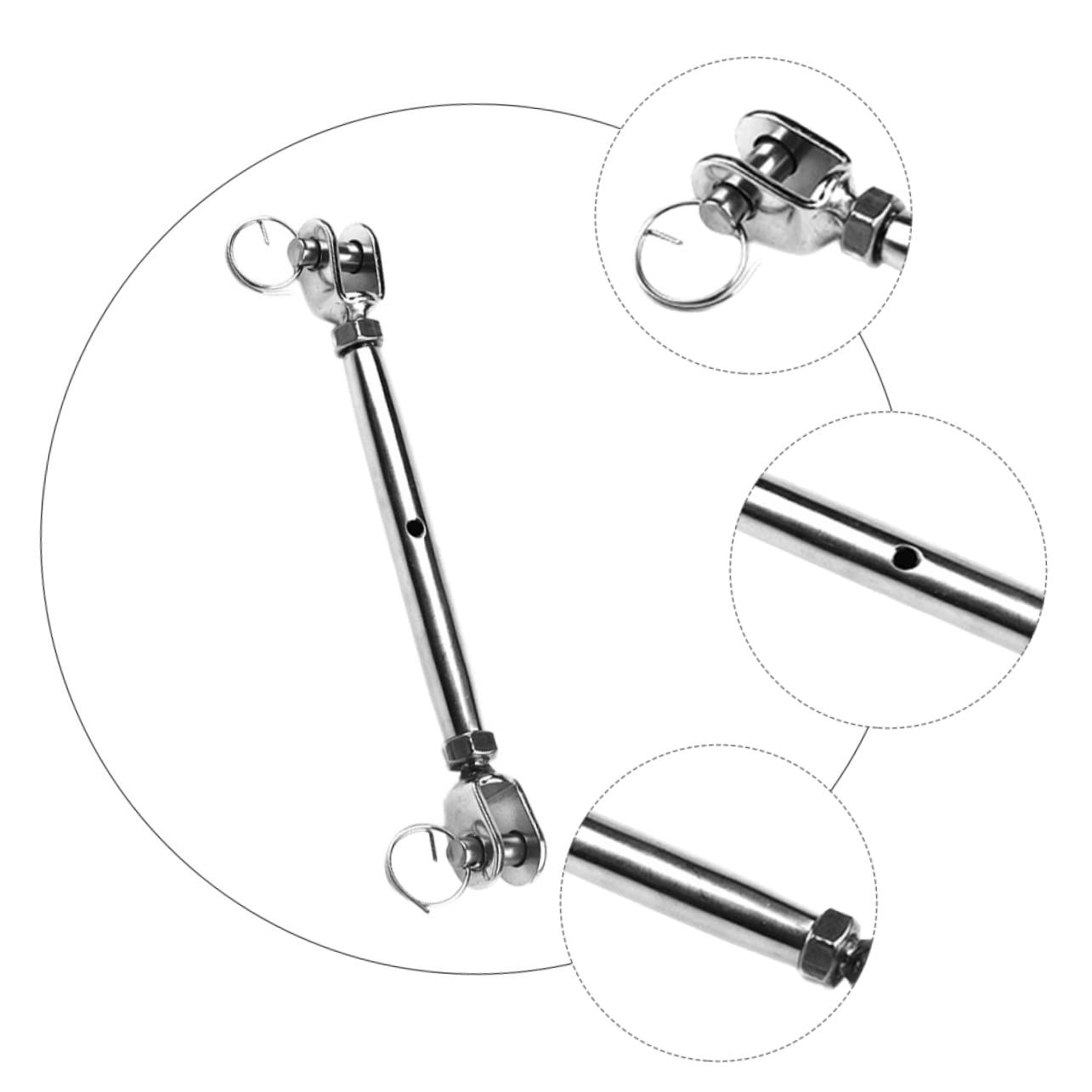 2pcs Closed Turnbuckle Bolts Turnbuckle Eye Jaw and Jaw Turnbuckle Jaw Jaw Turnbuckle Mini Turnbuckle Stainless Turnbuckle Cable Tightener Stainless Steel Turnbuckle Silver HOMOCONO