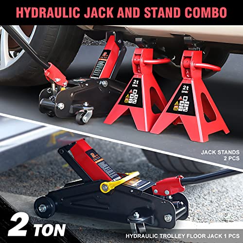 Dna Motoring TOOLS-00280 Low Profile Hydraulic Trolley Service/Floor Jack Combo thumb #1