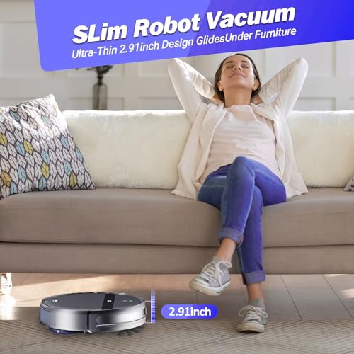 Image of Robot Vacuum Mop Combo, WiFi /App /Alexa, 2-in-1 Robot Vacuum and Mop Combo, Robotic Vacuum Cleaner, Self-Charging, Quiet, Tangle-Free Suction Robot Vacuum Cleaner for Pet Hair /Carpet /Hard Floor