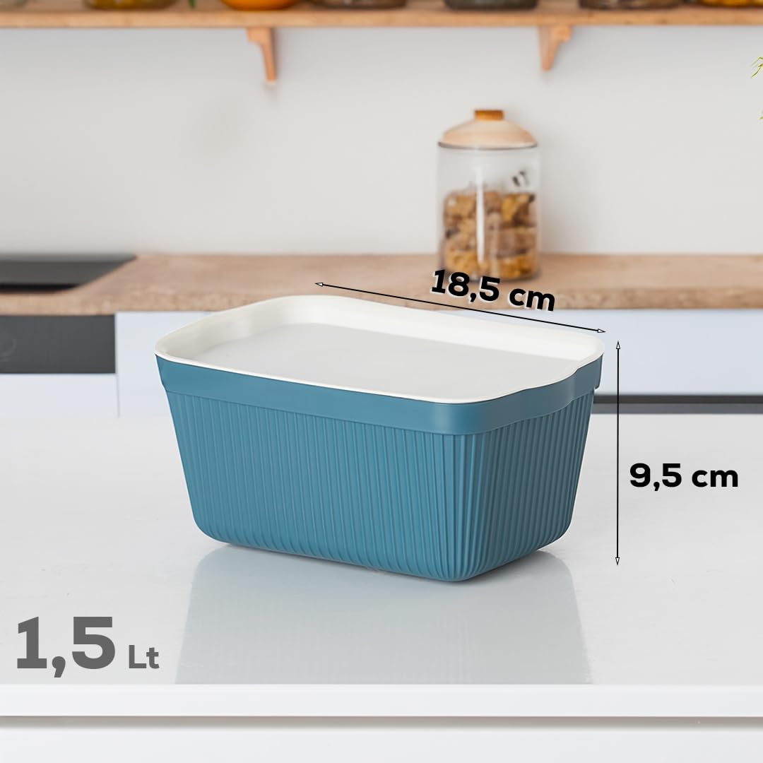 Porsima 1037 Erzak Çok Amaçlı Bakliyat Saklama Kabı Dolap İçi Organizer 6'LI 1,5 L Still Box