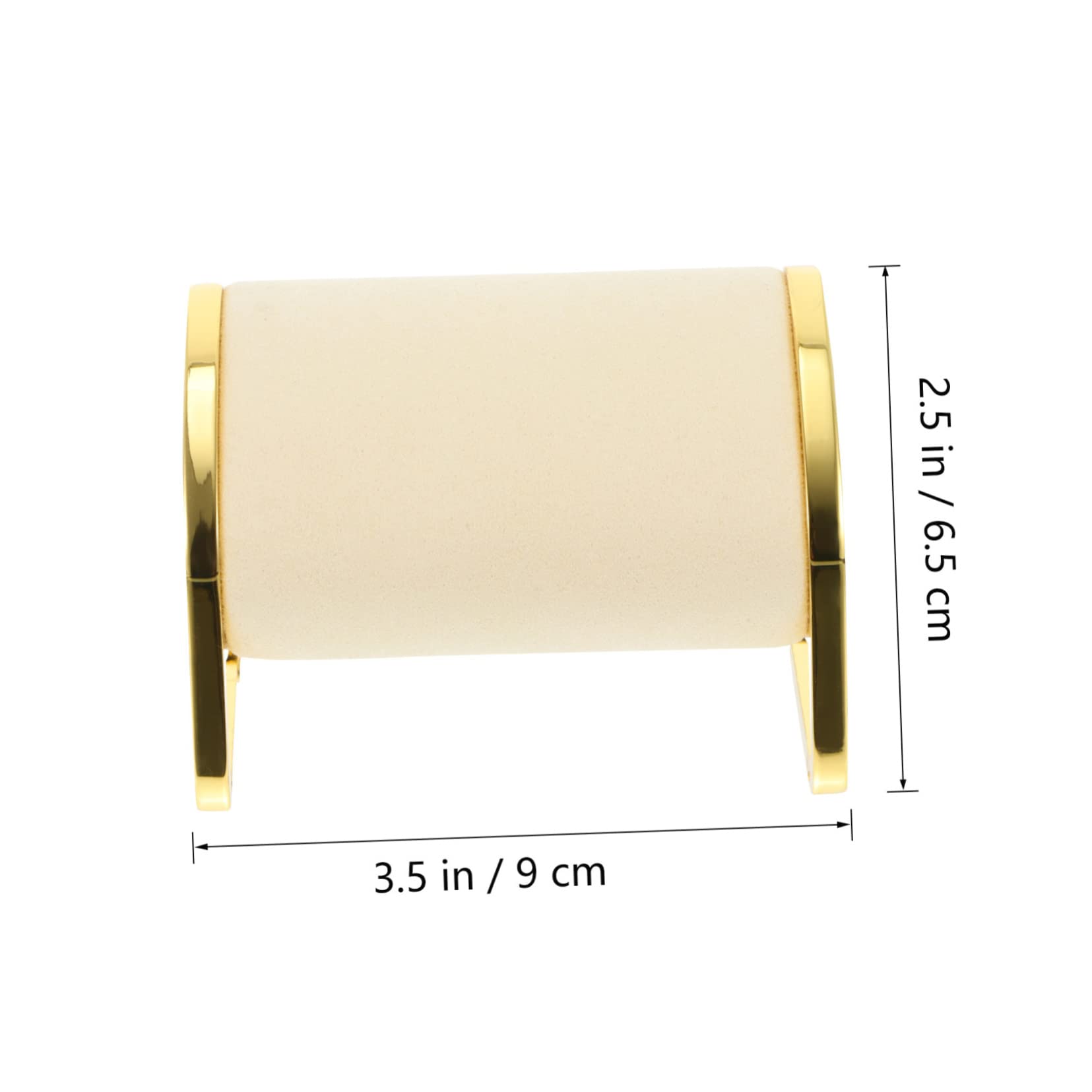 CALLARON Uhrenständer aus Metall, Beige, 1 Stück für Armbanduhr | Schaufenster Präsentationsständer, Mikrofaser und Galvanisch Veredeltes Metall, Schlichtes Design