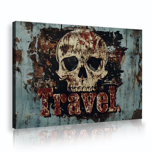Affiche rétro de crâne grunge pour transformer l'ambiance de votre bureau ou salon