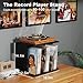 Emfogo Vinyl Record Storage, Vinyl Record Stand Wall Mount Up to 80-100 Albums, 3-Compartment Vinyl Record Holder