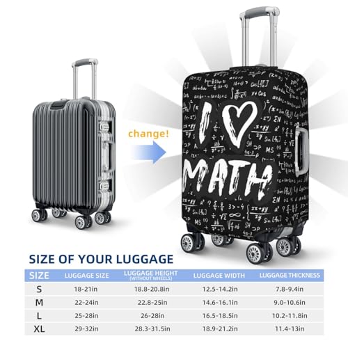 VOSERY Travel Luggage Cover - I love Math Washable Suitcase Covers Protector Fits 18-32 Inch Luggage4