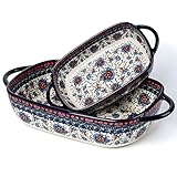 ONECCI Plato para hornear de cerámica para hornear con cacerola azul, juego de 2 piezas para hornear conjuntos de utensilios para hornear Lasaña Pan Platos para horno (hierba de plasma azul)