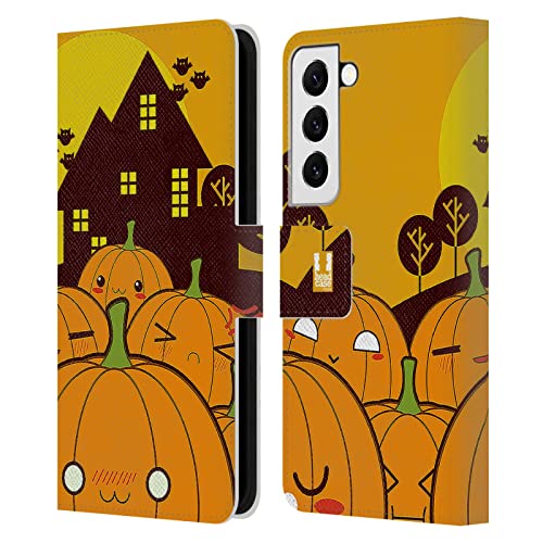 Coque Samsung S22 5G portefeuille citrouille pour vos sorties d'automne