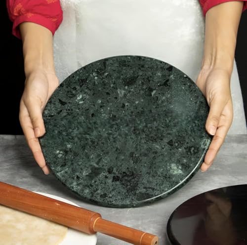 Image of Modern Decor Emporium Green Marble Chakla (11 Inch) | Roti Maker | Rolling Pin Board | Chapati Maker | Chakla | Kitchen Tools for Home & Kitchen | Finished Marble Roti Maker. (Green 11 INCH)