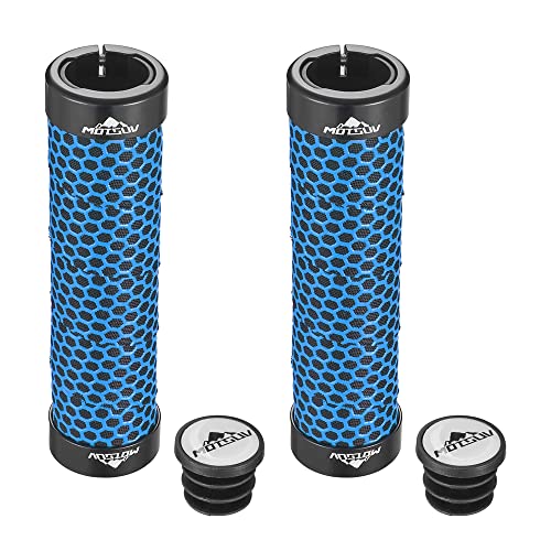 Mountain Bike Grips Handlebar Tape Eva Silicone Bicycle Grips With Aluminum Locking Clamps For Bmx Touring & Commute Bike (Blue) #TOP30