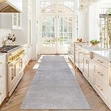 Stqyeiw Läufer Teppich für Flur 40 x 60 cm Lang rutschfest Küchenläufer Teppich Läufer für Küche Waschbar Teppichläufer Flur Teppich Küchenteppich für Eingang Schlafzimmer Korridor Waschküche Grau
