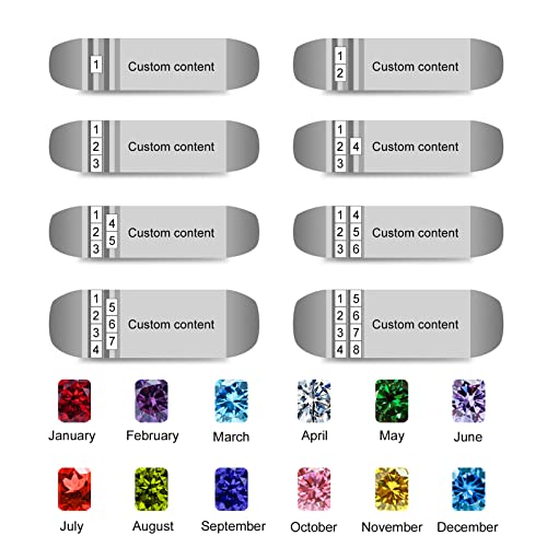 Bauma Auto Personalized Birthstone Ring For Dad Customized Mens Engraving Family Ring 925 Sterling Silver Fathers Day Jewelry Gift For Husband Papa (5 Stones) #TOP1