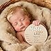 Xyndrella Baby Announcement Sign with Pen, 5.9 Inch Wooden Hello World Newborn Sign for Hospital, 3D Birth Announcement Board, Welcome Baby Name Signs for Nursery, Newborn Gift for Boy & Girl, White