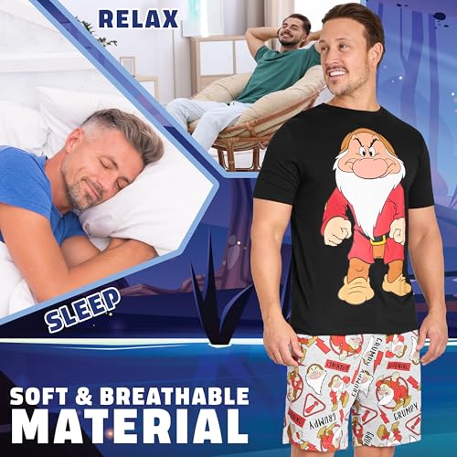 Disney Grumpy Pajamas for Men Short PJs Set Lounge Set Funny Dad Sleepwear3