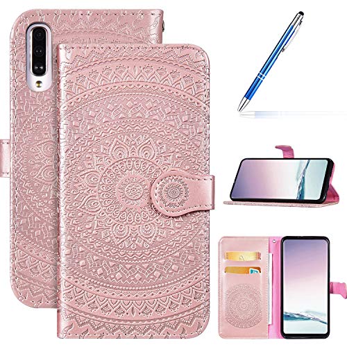 Robinsoni Case Compatible with Samsung Galaxy A70 Phone Case Wallet Galaxy A70 Leather PU Phone Cover Shockproof Kickstand Case Flip Note Book Style Phone Cover Heavy Duty Case Hard Case Mandala