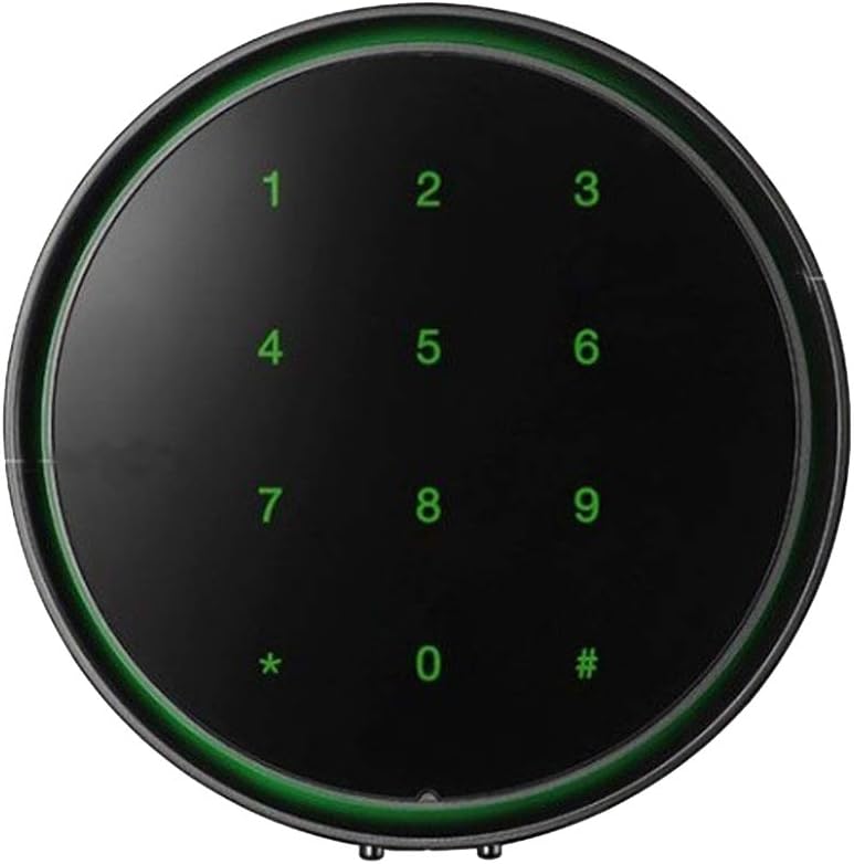 Front view of the KeyWe GKW-1000A digital door lock outdoor unit, showing the illuminated numeric keypad.