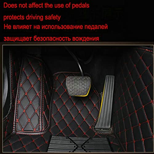 Imeish Car Floor Mats For Hyundai Elantra Accent Kona Santa Sonata 1999-2022,Leather Luxury Floor Liner All Weather Protection Carpet (Black Red,For Hyundai Elantra 2021-2022) #TOP6