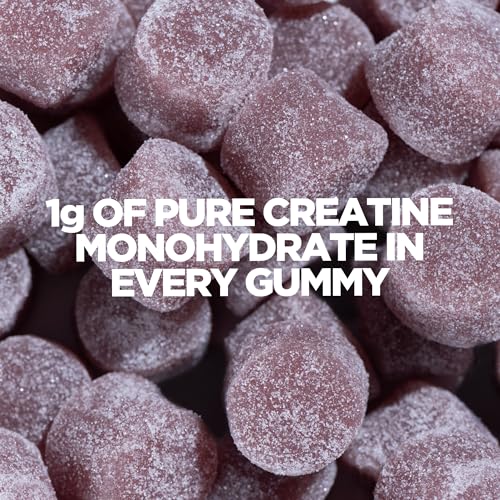 Image of Myprotein Creatine Gummies, 5g Creatine Monohydrate per Serving, Raspberry, 90 Count, 18 Servings, Chewable Post /Pre Workout Strength & Recovery Sports Nutrition Supplement, Vegan, Non-GMO