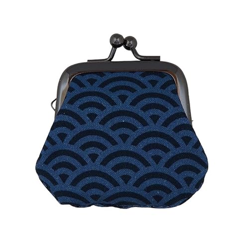 HollyHock お賽銭用がま口/青海波(紺)