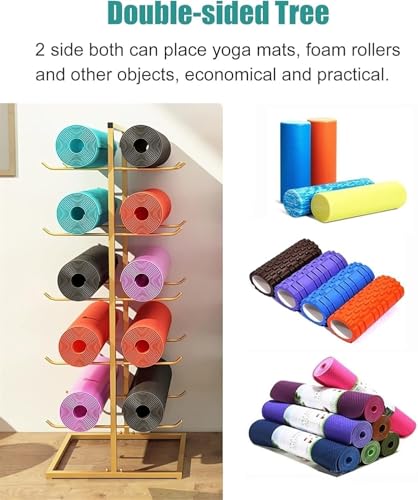 Support tapis de yoga à 5 niveaux pour libérer de l'espace au sol - 5