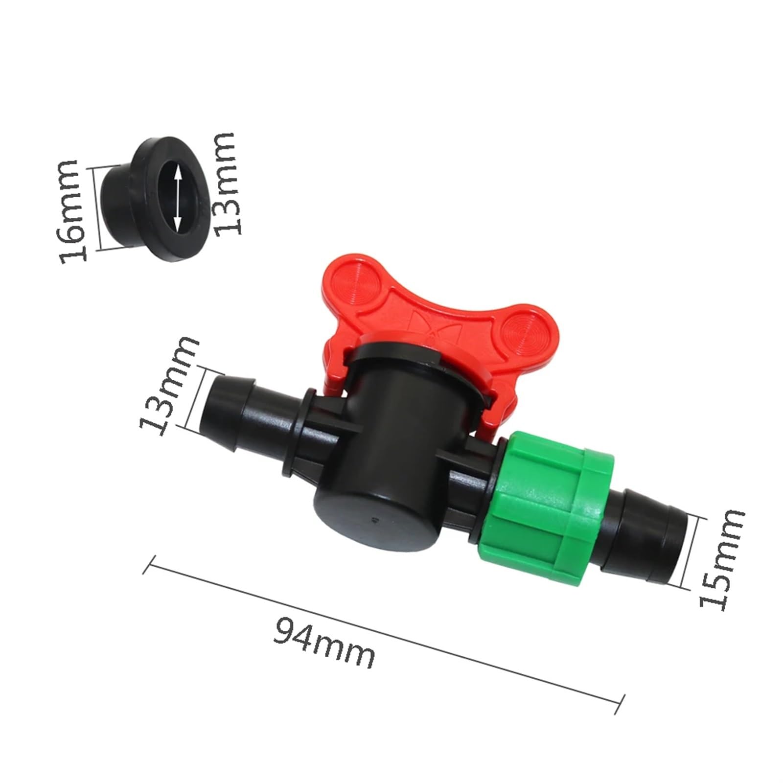 Irrigazione da giardino 13mm a 15mm Valvola di bypass for irrigazione a goccia Valvola di bypass for irrigazione a goccia con serratura Perfetta for l'irrigazione 1 pz
