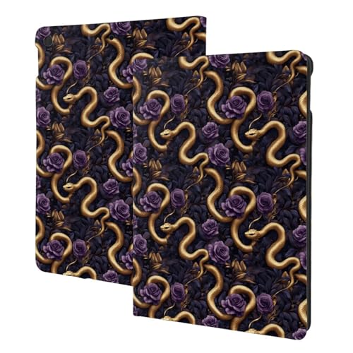 Coque iPad 9e génération anti-rayures - Protégez votre écran avec style serpent violet