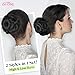 HANNE Hair Buns Hair Pieces for Women Fake Hair Bun Extension Hairs Chignon Pony Tail Bun Artificial Synthetic Hair Extension Women's Hairpiece messy bun hair piece (Natural Black)
