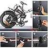 Speedrid Folding Electric Bike for Adults with Peak 800W Motor, 20" x 4.0" Fat Tire Ebike with Mid Located Built-in 48V-10.4Ah Battery, Up to 50 Miles, Front Suspension Fork and 7 Speed #4