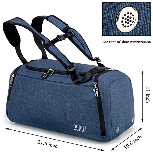 Sports Gym Bag with Shoes Compartment / Wet Pocket,42L Travel Duffel Bag with Shoulder Strap