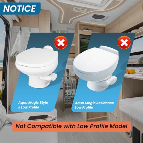 Image of RV Toilet Foot Pedal Compatible with Thetford Aqua Magic Style II and Residence High Profile Camper Toilet Flush Pedal with Flange Seal Gasket Kits Replaces 42067