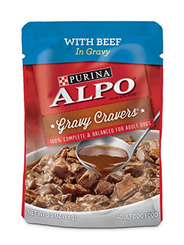 Purina ALPO Gravy Wet Dog Food, Gravy Cravers with Beef - (24) 3.5 oz. Pouches