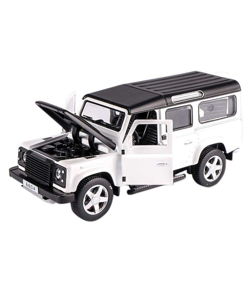 Image of Alloy Car Model Diecasts Metal Toy with Sound /Light /Pull-Back Off-Road Vehicles Car Model Collection Kids Toys Gift Multicolor Pack of 1 (Defender White)
