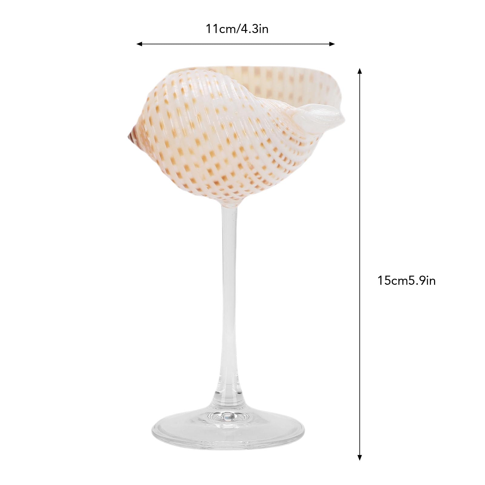 Fockety Verre à Vin en Coquillage, élégant, Unique et Créatif, pour Boissons à Cocktail, Verre à Pied en Coquille de Conque, Verres à Cocktail, Verres à Pied pour la Saint-Valentin, un (Style 3)