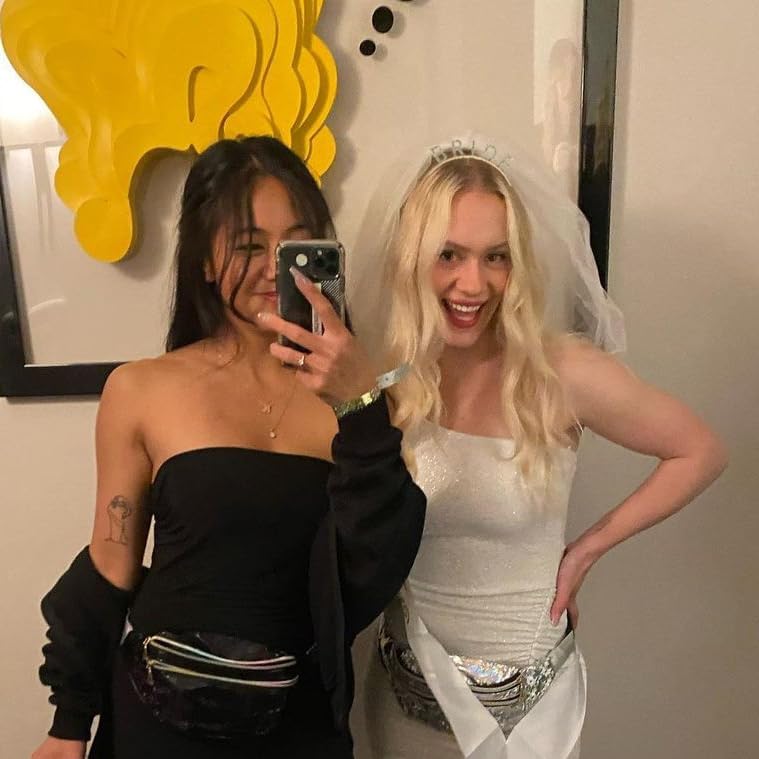 Miniatura 4 de ZHENNAN Juego de diademas doradas para novia y velo de novia blanco con peine y banda dorada para novia, 3 piezas con purpurina, regalos de