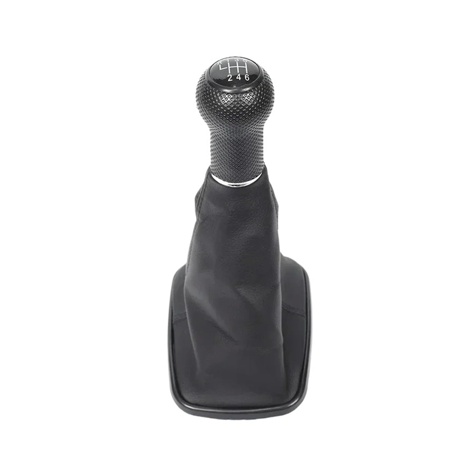Qmtvfsrh Black 6-Speed Car Gear Shift Knob 5/6 Speed Gear Shift Knob With Gaiter Boot Pu Leather For Golf 4 Iv Mk4 For Gti For R32 For Jetta For Bora(Black 6-Speed)