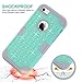 iPhone 5C Case,HKW Bling Rhinestone 3 in 1 Armor Shockproof Diamond Protective Back Case Cover for Apple iPhone 5C with Stylus Pen (Mint Green/Grey) (MA1588)