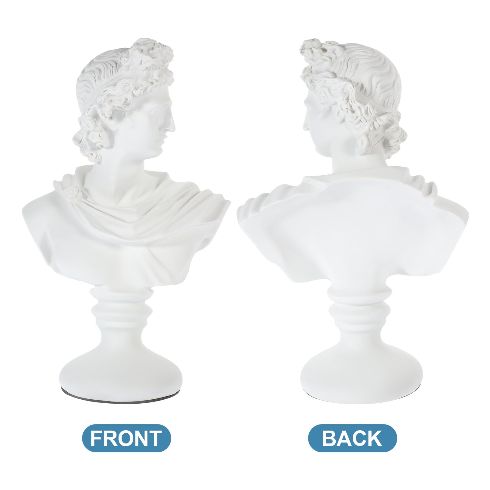 Estatua de Busto de para Mesa o Escritorio Clásica Europea Blanco de Resina Resistente a Grietas y Decoloración