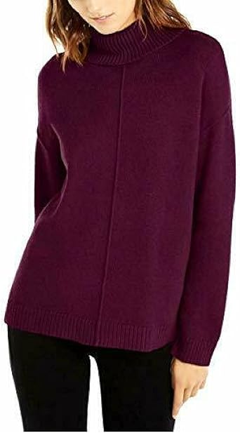 Dropped-Shoulder Turtleneck (Malbec, XL)