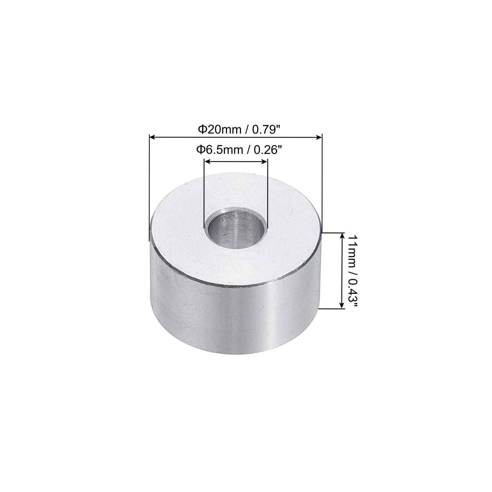PATIKIL M6 Aluminum Spacers, 6pcs 1/4" x 3/4" Round Metal Spacers for 1/4 or M6 Screw Bolts - Image 2