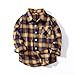 Boys Long Sleeve Plaid Shirt Jacket Button Down Flannel Shirts Lapel Jackets for Kids Casual (Yellow #3, 18-24 Months)