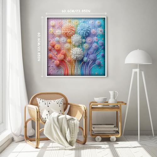 Rompecabezas floral para adultos de 1000 piezas, rompecabezas florales imposibles, rompecabezas de gradiente arcoíris colorido difícil, rompecabezas de primavera desafiantes de 1000 piezas miniatura 4