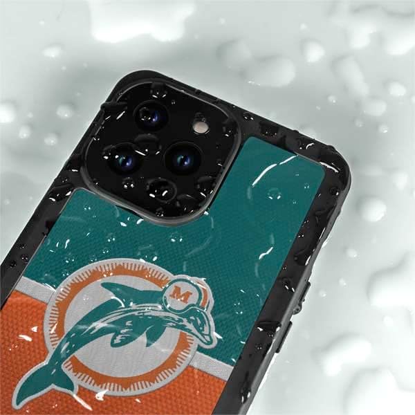 Miniatura 4 de Skinit Funda impermeable compatible con iPhone 14 Pro Max, diseño vintage de Miami Dolphins con licencia oficial de la NFL