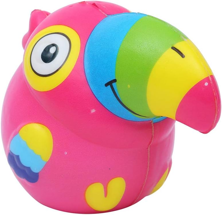 Christmas Roysberry Toys - Jumbo Slow Rising Colorful Parrot, Toddler Toys Cute Stress Relief Toys Ball Soft Kawaii for Adults 3D Puzzle Toys for Kids for Girls (Hot Pink)