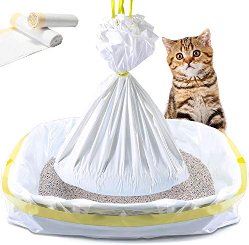 KONE Cat Litter Box Liners,20 COUNT Drawstring Kitty Litter Pan Bags Giant Cat Litter Bags Extra Dur - //coolthings.us