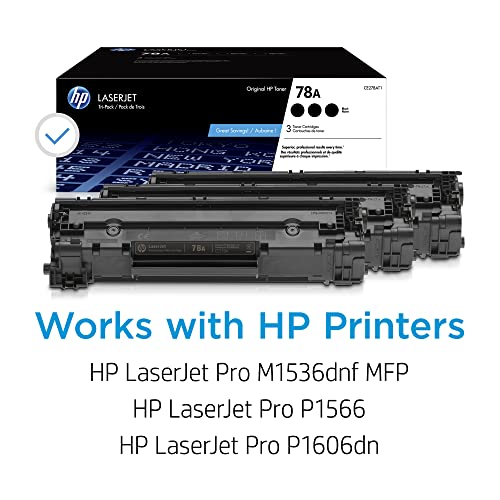 Compare HP 78A Black Toner Cartridges (3pack) Works with HP LaserJet