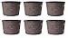Jinfa 6er-Set Miniteich Pflanzkübel aus Kunststoff in Weinfassoptik bottich Blumenkübel | Farbe: Eiche | Design: Barrique | Ø 36 cm