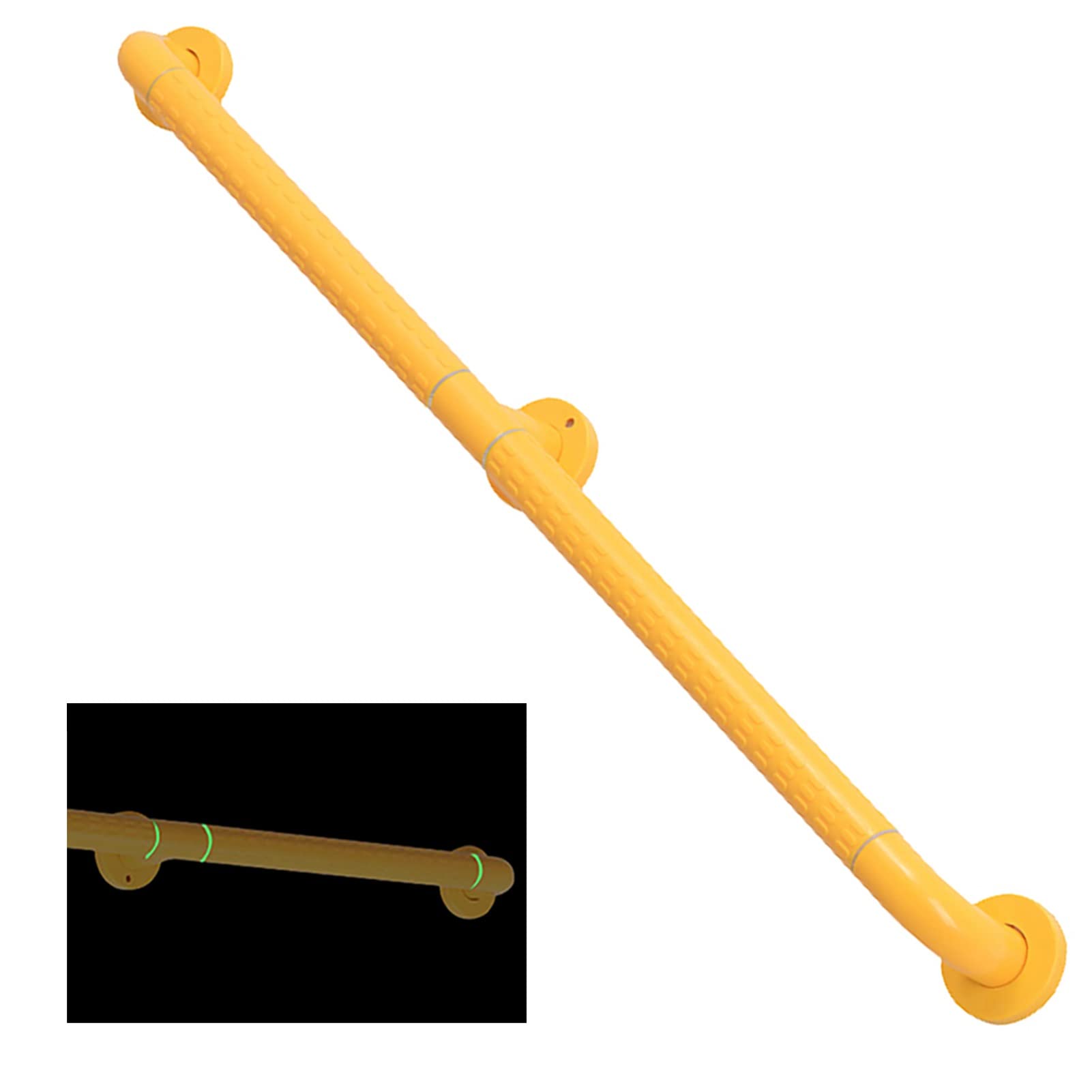 Main courante d'escalier jaune pour sécuriser la maison de nuit