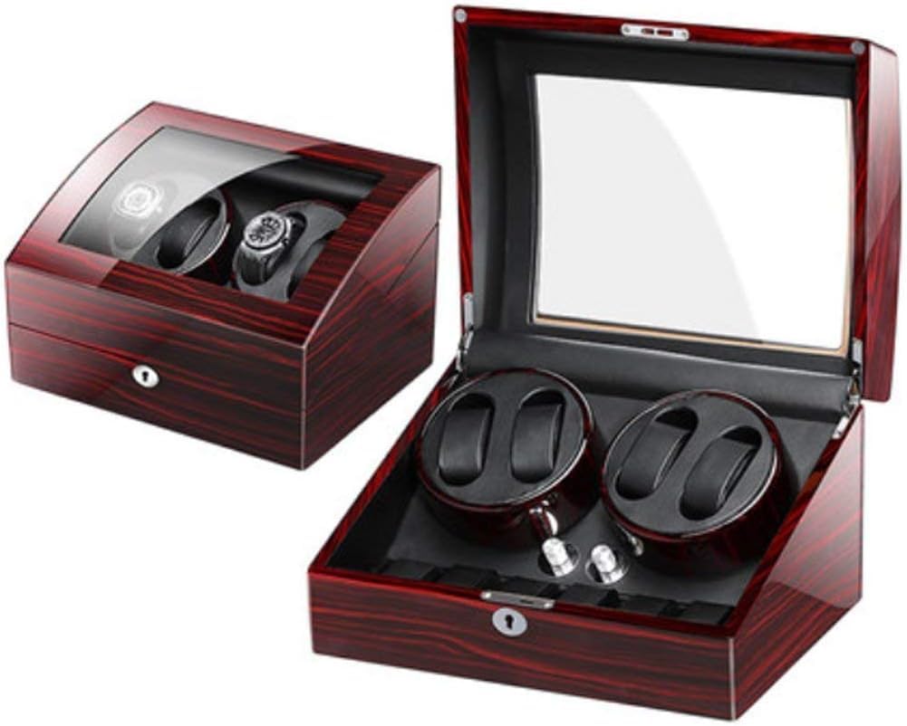 CGCSYZ Automatic Watch Winder Box with 2 Winding Positions, Quiet Motor, Anti-Magnetic, and Handcrafted Wooden Design for Men and Women
