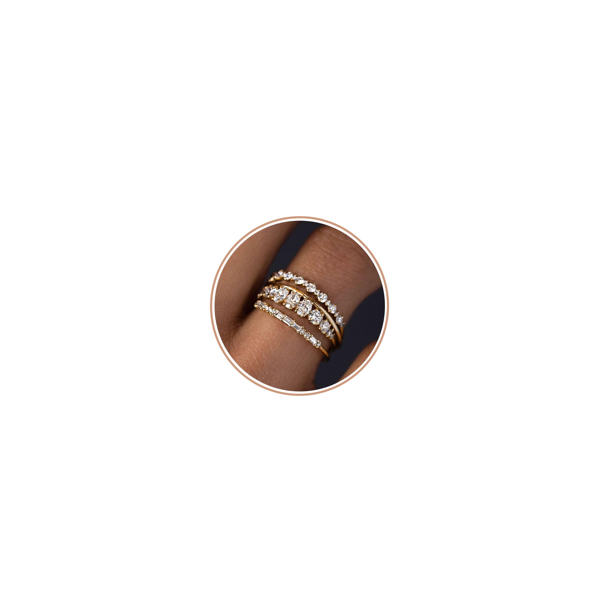 TOBENY Stackable Gold Rings Set