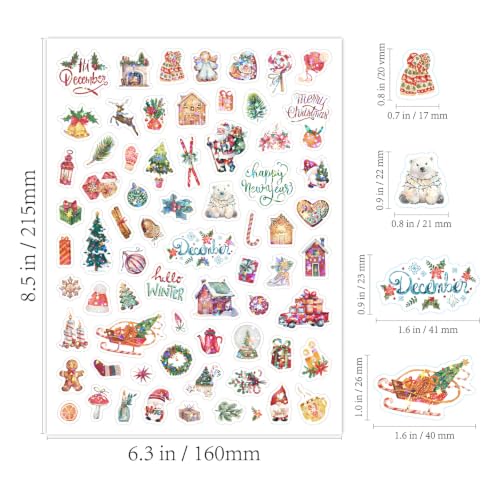 Image of 1050Pcs+ Seasonal Planner Stickers Holiday Planner Scrapbook Stickers for Planners Adults Multicolor Waterproof Scrapbook Sticker for Scrapbooking Journaling DIY Crafts Daily Life Party Supplies