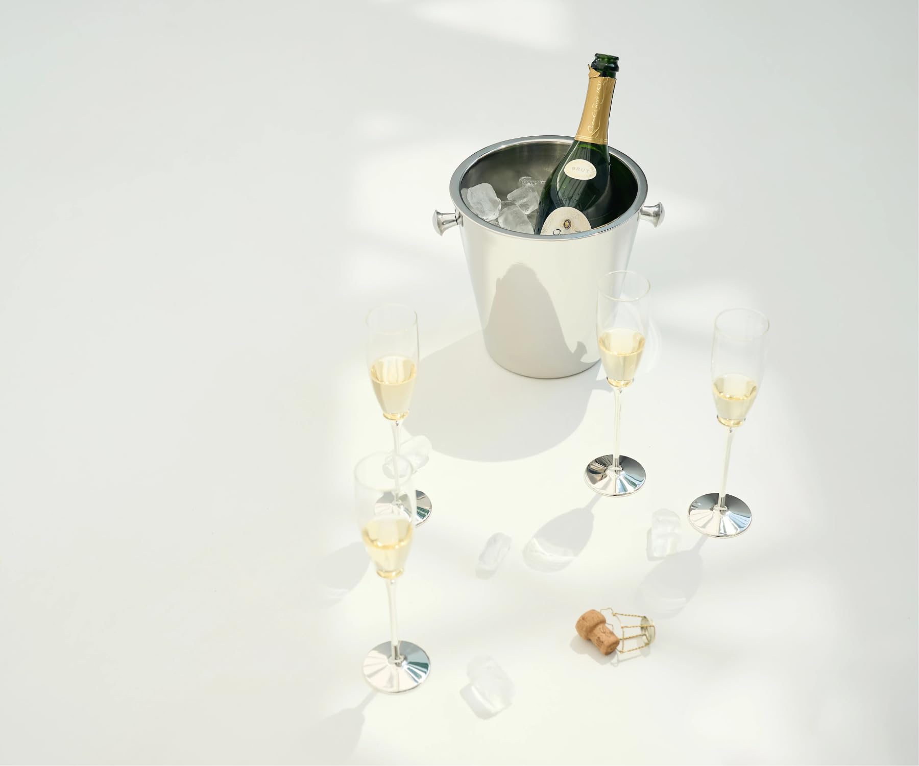 EDZARD Champanera Sevilla (H 23 cm, Ø 22 cm), acero inoxidable pulido espejo, de doble pared, con 2 asas, para 1 botella – enfriador de vino, enfriador de botellas, cubitera